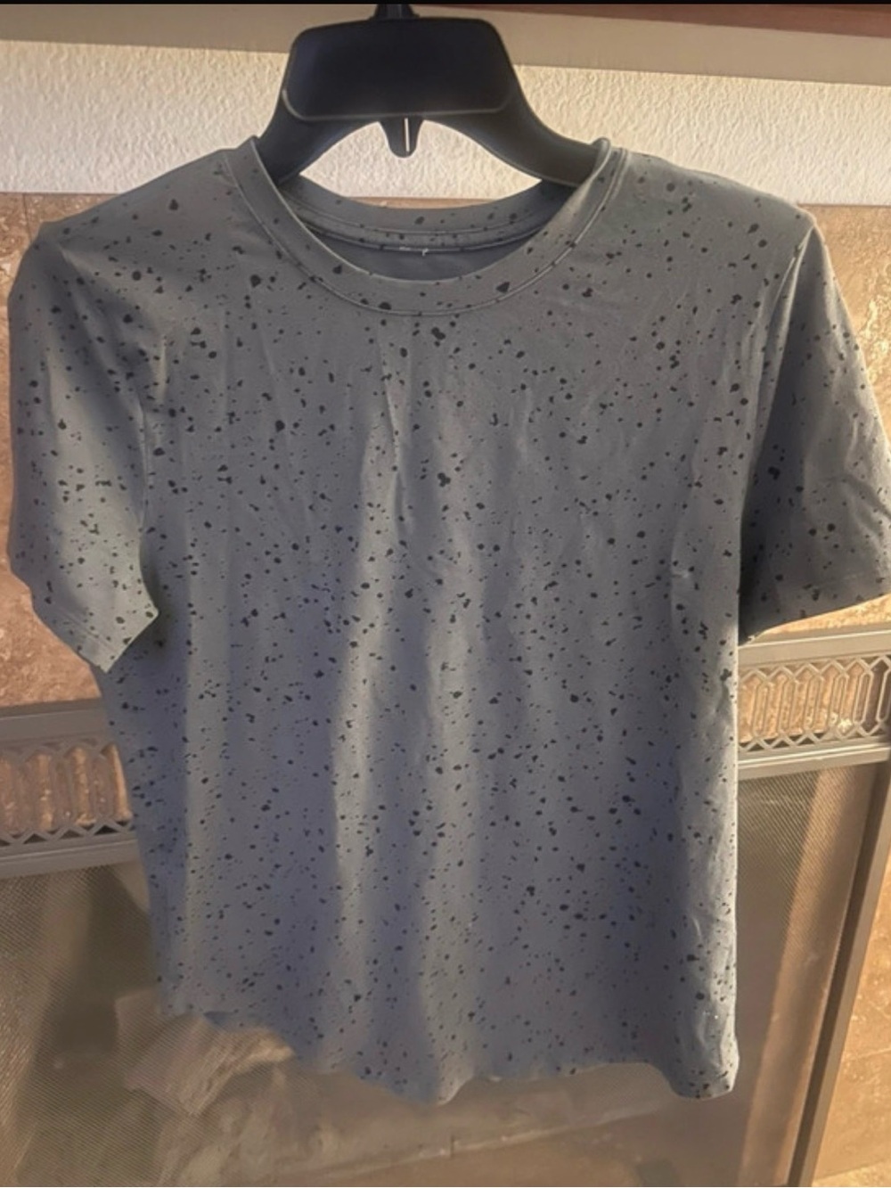 lululemon athletica Blue Speckled Short Sleeve Crew